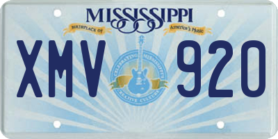 MS license plate XMV920