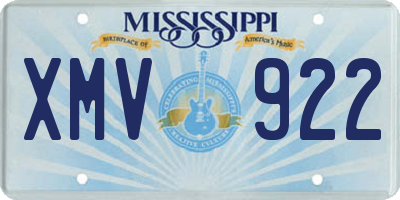 MS license plate XMV922