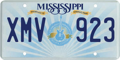 MS license plate XMV923