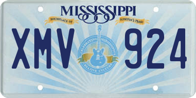 MS license plate XMV924