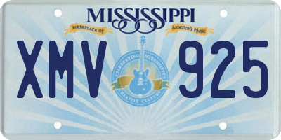 MS license plate XMV925