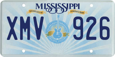 MS license plate XMV926