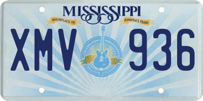 MS license plate XMV936