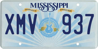 MS license plate XMV937