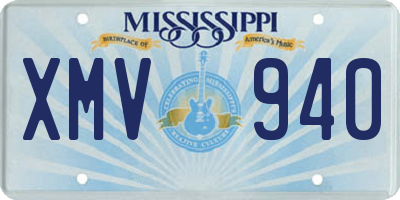 MS license plate XMV940