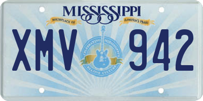 MS license plate XMV942