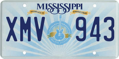 MS license plate XMV943