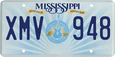 MS license plate XMV948