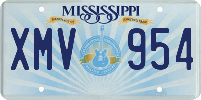 MS license plate XMV954