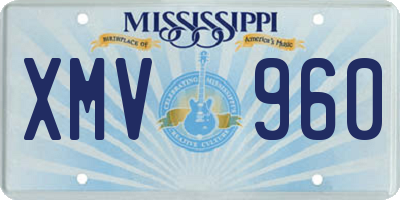 MS license plate XMV960