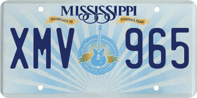 MS license plate XMV965