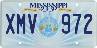 MS license plate XMV972