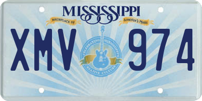 MS license plate XMV974