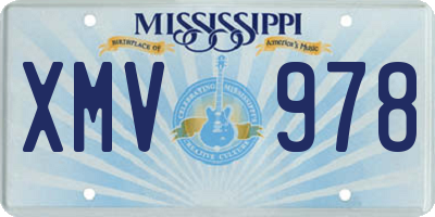 MS license plate XMV978