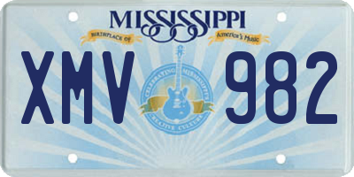 MS license plate XMV982