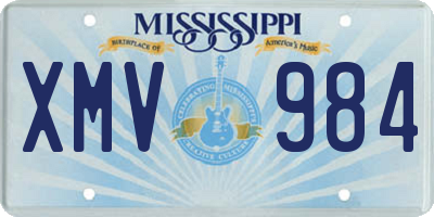 MS license plate XMV984