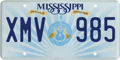 MS license plate XMV985