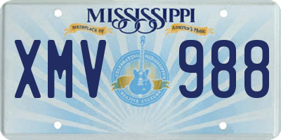 MS license plate XMV988