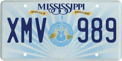 MS license plate XMV989
