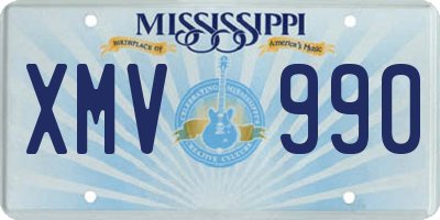 MS license plate XMV990