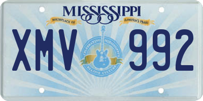 MS license plate XMV992