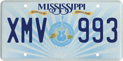 MS license plate XMV993
