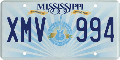 MS license plate XMV994