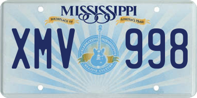 MS license plate XMV998