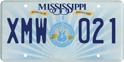 MS license plate XMW021