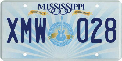 MS license plate XMW028