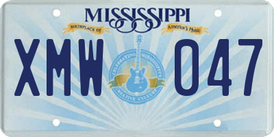 MS license plate XMW047