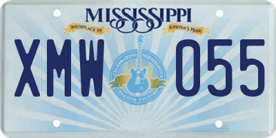 MS license plate XMW055
