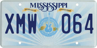 MS license plate XMW064
