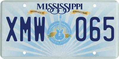 MS license plate XMW065