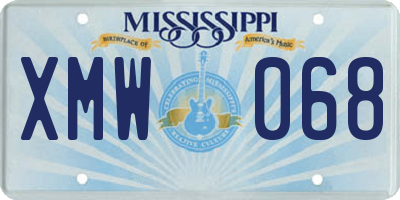MS license plate XMW068