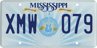 MS license plate XMW079