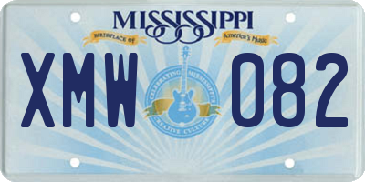 MS license plate XMW082