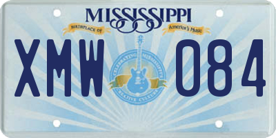 MS license plate XMW084