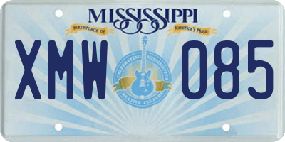 MS license plate XMW085