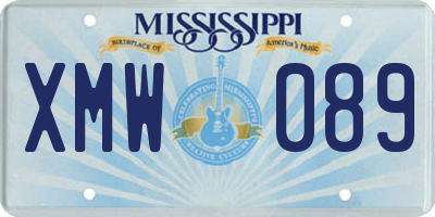 MS license plate XMW089