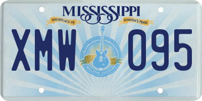 MS license plate XMW095