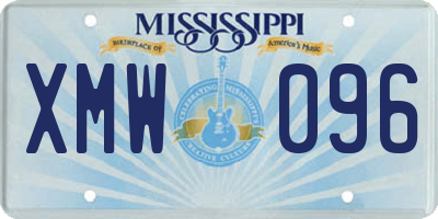 MS license plate XMW096
