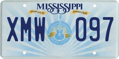 MS license plate XMW097