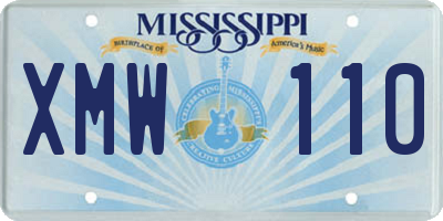 MS license plate XMW110