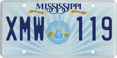 MS license plate XMW119