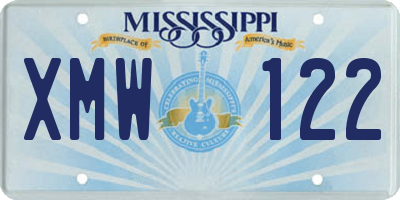 MS license plate XMW122
