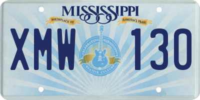 MS license plate XMW130