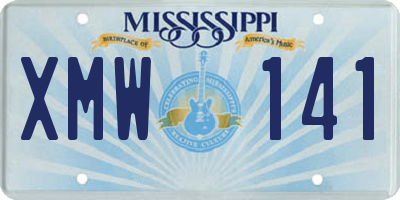 MS license plate XMW141