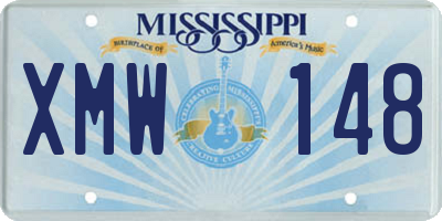MS license plate XMW148