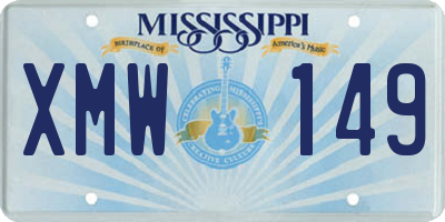 MS license plate XMW149